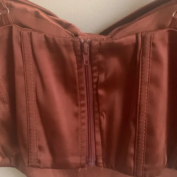 Copper Brown Corset Top - Picture 6 of 7